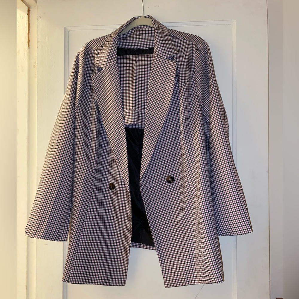Plaid Purple SHEIN Suit Set